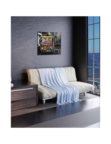 Arte de Pared en Lienzo Graffiti Autobús Kepgonegu 50x50 cm