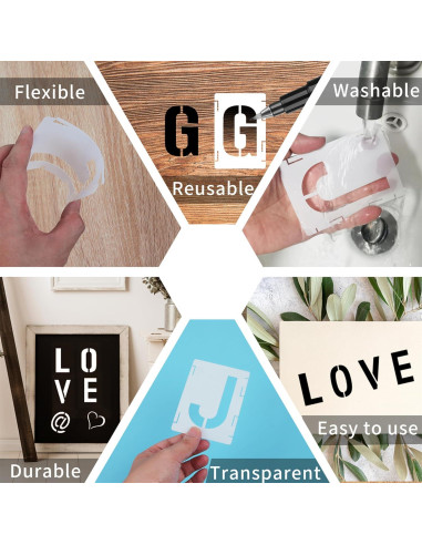 Juego de Plantillas Reutilizables Sokoro 42 Piezas 5 cm