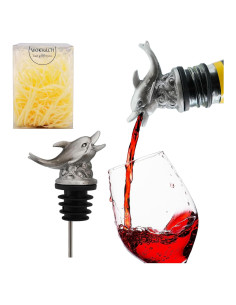Aireador y Vertedor de Vino WOKHACH Delfín Gris Plateado