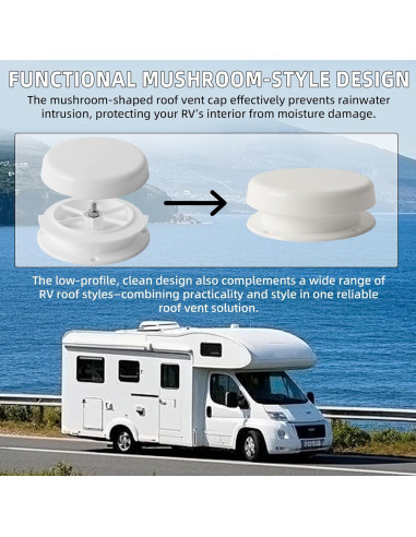 Tapa de Ventilación de Techo Estilo Hongo Aussio - Blanca