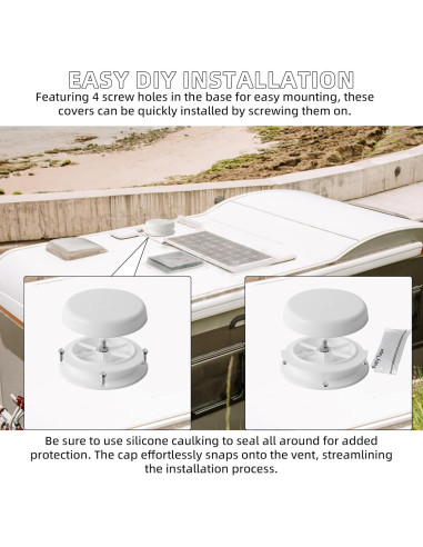 Tapa de Ventilación de Techo Estilo Hongo Aussio - Blanca