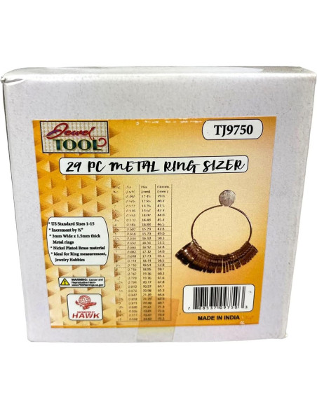 Juego de Medición de Anillos 29 Piezas Acero Inoxidable 3mm Juego de Medición de Anillos 29 Piezas Acero Inoxidable 3mm
