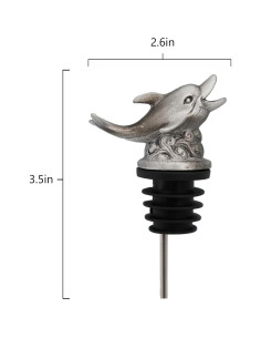 Aireador y Vertedor de Vino WOKHACH Delfín Gris Plateado 2