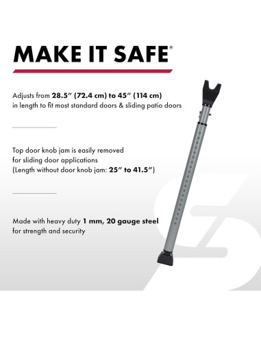 Barra de Seguridad Ajustable SABRE para Puertas y Ventanas