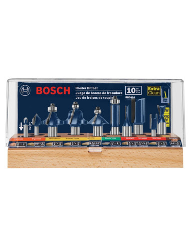 Juego de 10 Brocas de Router Bosch RBS010 Carburo 1.27 cm