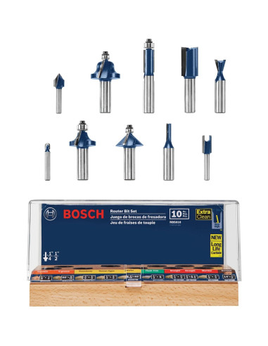 Juego de 10 Brocas de Router Bosch RBS010 Carburo 1.27 cm