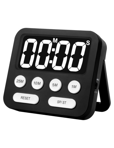 Temporizador Pomodoro Digital AOUVES con Pantalla Grande Negro