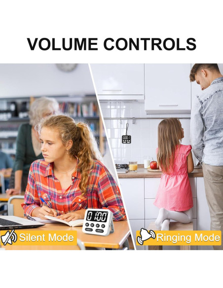 Temporizador Pomodoro Digital AOUVES con Pantalla Grande Negro