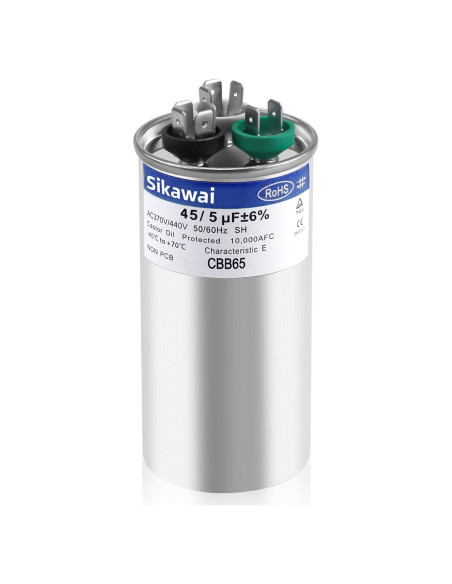 Capacitor CBB65B 45/5uF 370/440V Sikawai para Aire Acondicionado
