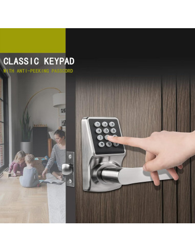 Cerradura Electrónica Cielsa Dawn con Manija y Teclado - Niquelado