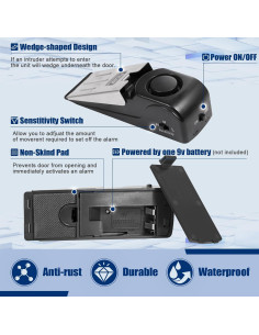 Alarma de Tope de Puerta TOWODE 2 Paquete 120 dB Seguridad 2