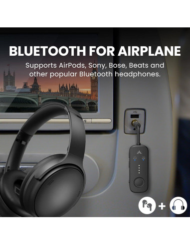 Adaptador Bluetooth 5.3 Avantree Relay para Aviones 20h