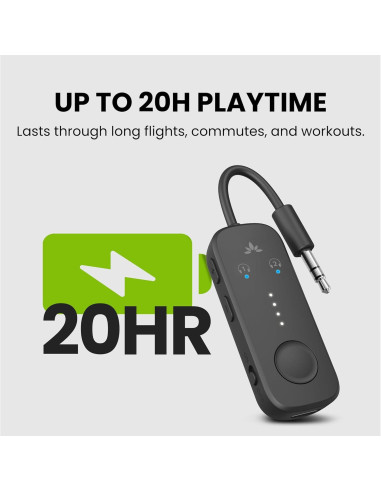 Adaptador Bluetooth 5.3 Avantree Relay para Aviones 20h