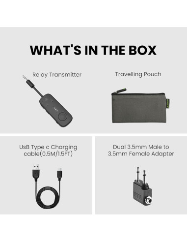 Adaptador Bluetooth 5.3 Avantree Relay para Aviones 20h