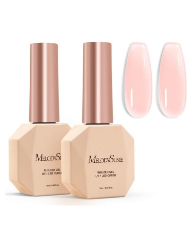 Gel Base Rosa para Uñas MelodySusie 15ml - 2 Piezas