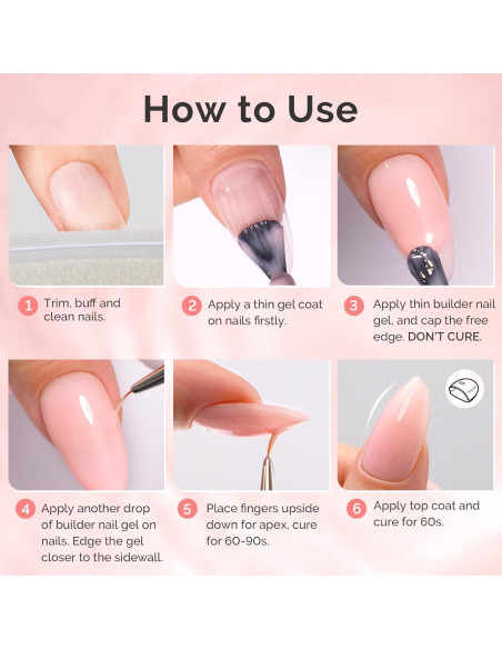 Gel Base Rosa para Uñas MelodySusie 15ml - 2 Piezas