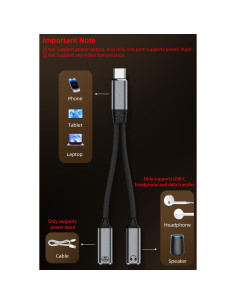 Divisor USB C Jadebones con Carga Rápida PD 100W - Gris 2