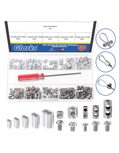 Kit de Abrazaderas y Mangas de Crimpado Glarks 121 Pcs