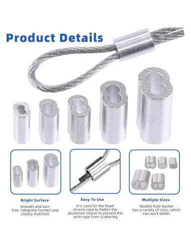 Kit de Abrazaderas y Mangas de Crimpado Glarks 121 Pcs