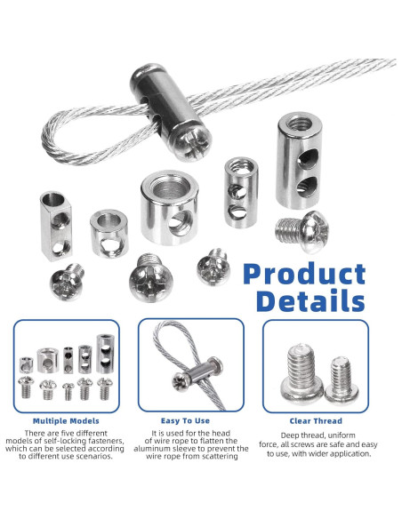 Kit de Abrazaderas y Mangas de Crimpado Glarks 121 Pcs