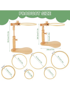 Soporte para Aro de Bordado SENENQU con 6 Aros de 8 cm a 20 cm 2