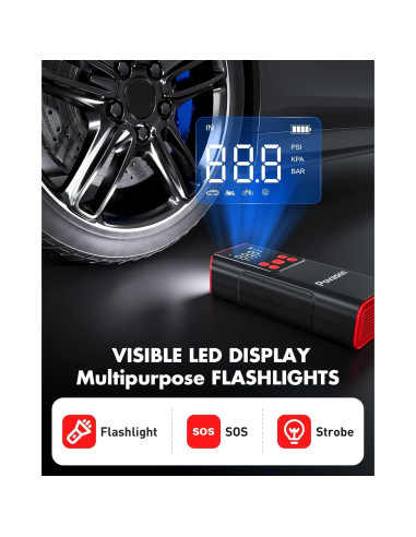 Compresor de Aire Portátil Povasee A8 150 PSI Inalámbrico