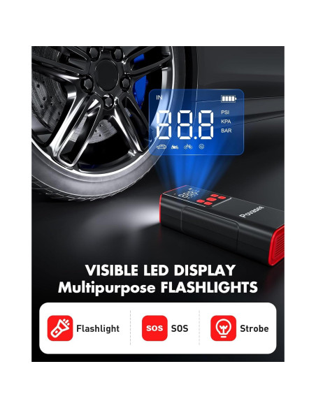 Compresor de Aire Portátil Povasee A8 150 PSI Inalámbrico