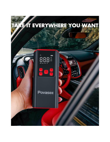 Compresor de Aire Portátil Povasee A8 150 PSI Inalámbrico