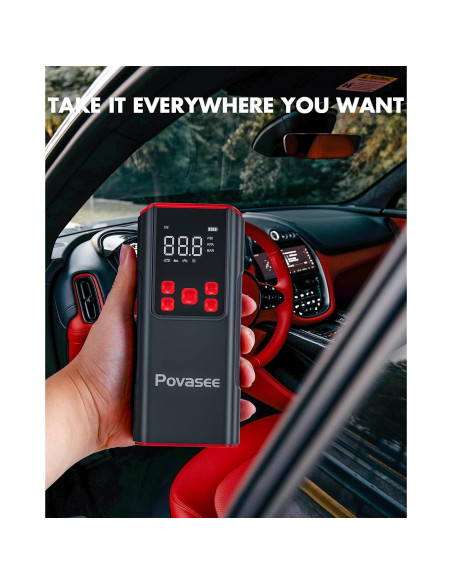 Compresor de Aire Portátil Povasee A8 150 PSI Inalámbrico