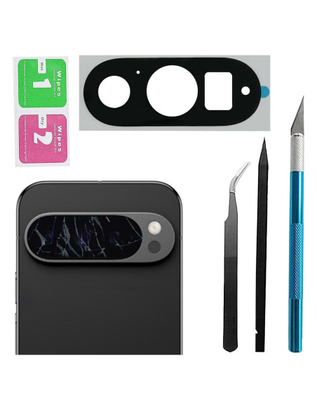 Cristal de Lente de Cámara Trasera Google Pixel 9 Pro con Adhesivo