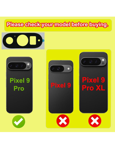 Cristal de Lente de Cámara Trasera Google Pixel 9 Pro con Adhesivo