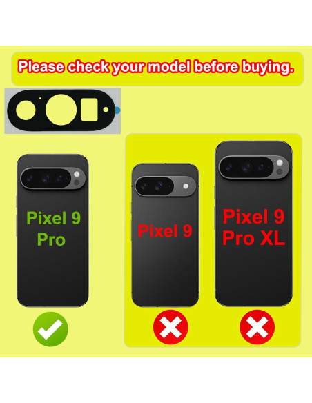 Cristal de Lente de Cámara Trasera Google Pixel 9 Pro con Adhesivo