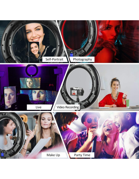 Anillo de Luz RGB 18" Weeylite WE-10 con Soporte y Control Remoto Anillo de Luz RGB 18" Weeylite WE-10 con Soporte y Control Remoto