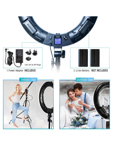 Anillo de Luz RGB 18" Weeylite WE-10 con Soporte y Control Remoto