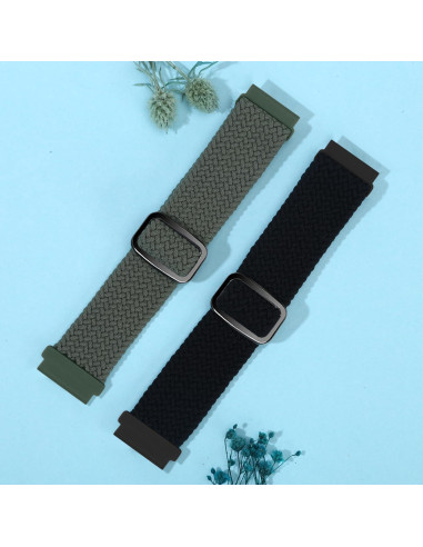 2 Bandas Trenzadas de Liberación Rápida Relting 22mm Nylon