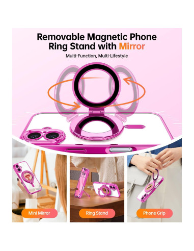 Funda Magnética Meifigno Rosa Brillante para iPhone 16 6.1"