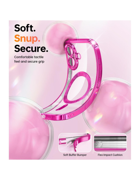 Funda Magnética Meifigno Rosa Brillante para iPhone 16 6.1"