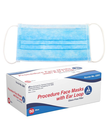 Mascarillas de Procedimiento Dynarex 2201U - 50 Unidades Azul