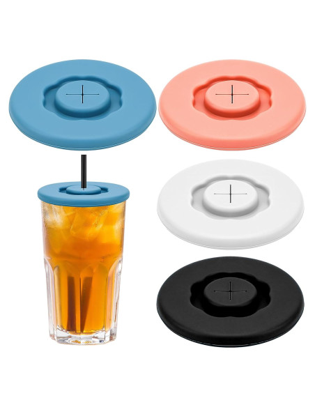 4 Tapas de Silicona Reutilizables Howbush para Tazas 9.9 cm