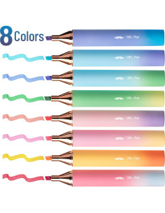 Marcadores estéticos Mr. Pen set 8 colores punta cincel 2
