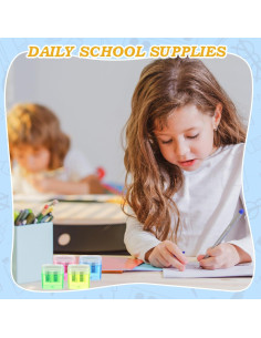 500 Sacapuntas Manuales Lincia Doble Orificio Colores 2