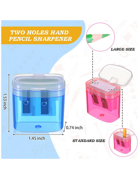 500 Sacapuntas Manuales Lincia Doble Orificio Colores