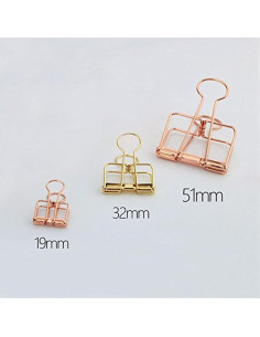 Juego de Clips de Metal Oro Rosa WKHOKI 51mm - 12 Piezas 2