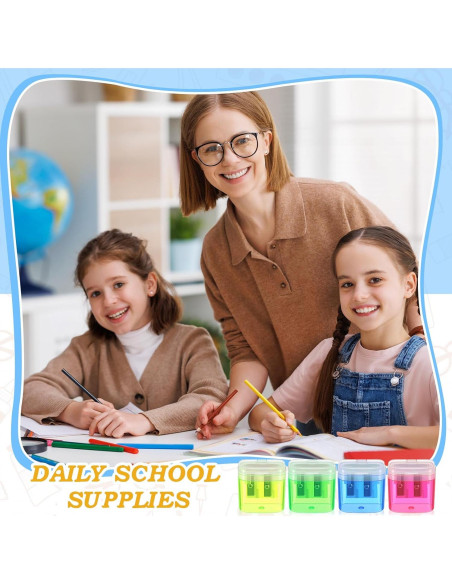 500 Sacapuntas Manuales Lincia Doble Orificio Colores