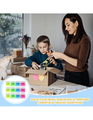 500 Sacapuntas Manuales Lincia Doble Orificio Colores