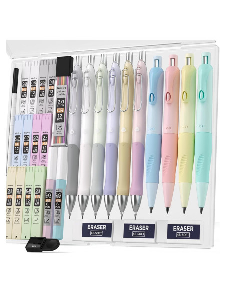 Conjunto de Lápices Mecánicos Nicpro 31PCS Pastel 0.5-2.0mm