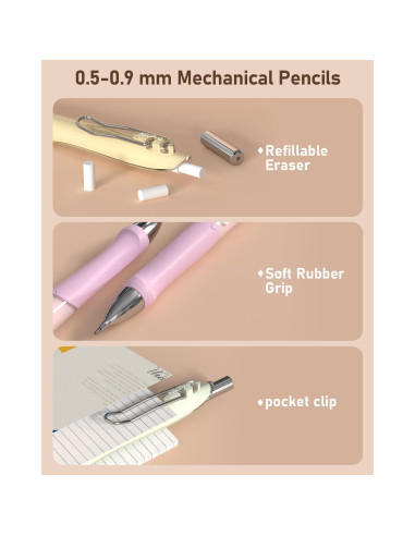 Conjunto de Lápices Mecánicos Nicpro 31PCS Pastel 0.5-2.0mm