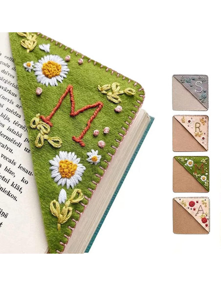 Marcador de Página Esquina Bordado Artlaza Personalizado 9.5 cm