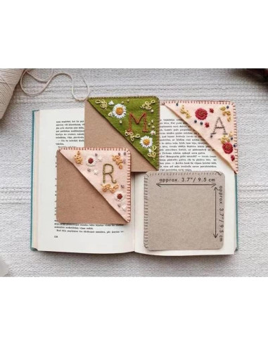 Marcador de Página Esquina Bordado Artlaza Personalizado 9.5 cm