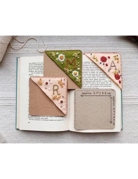 Marcador de Página Esquina Bordado Artlaza Personalizado 9.5 cm